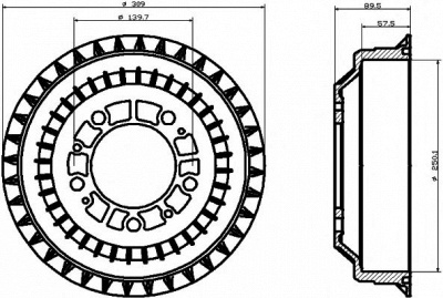 HELLA PAGID 8dt355301991 -  Тормозной барабан